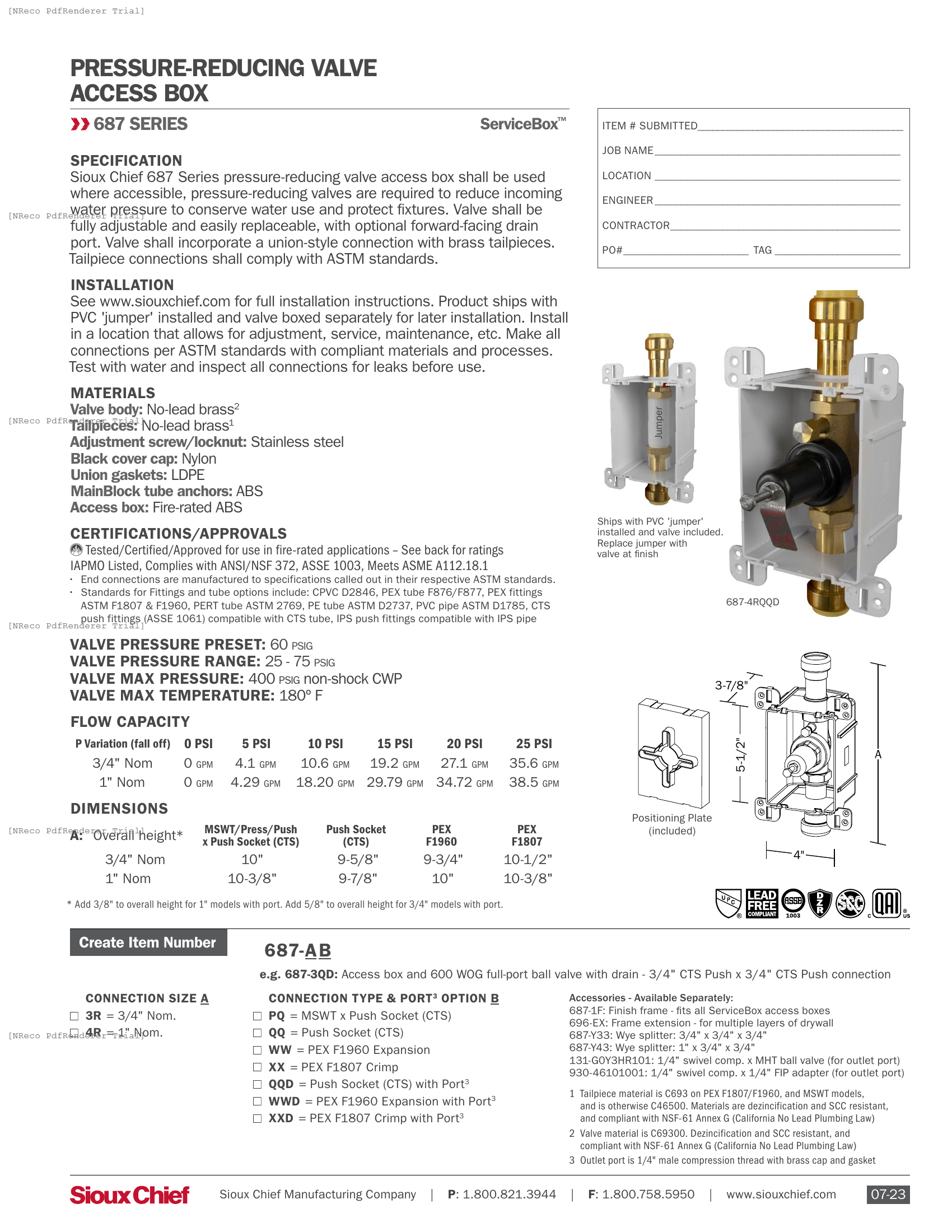 687 SERIES - SERVICEBOX PRV ACCESS BOX - SPEC SHEET.PDF Specification Document